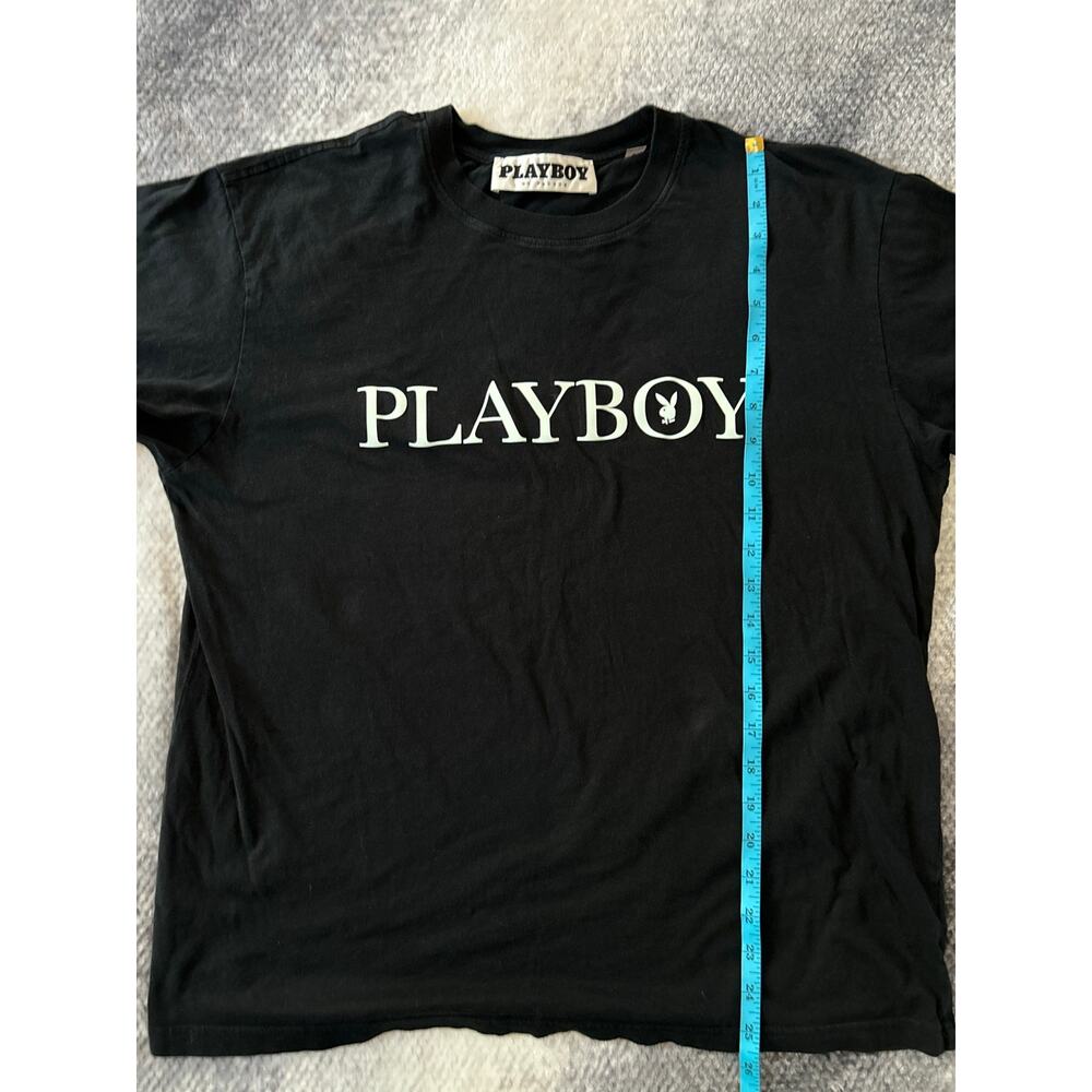 Playboy by PacSun House Crewneck Black Logo Men T Shirt Standard Fit Size Large - Picture 9 of 10